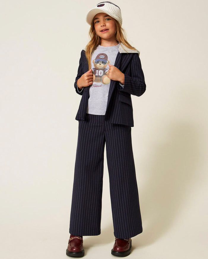 Twinset Kids Giacca a Righe con Capuccio per Bambine