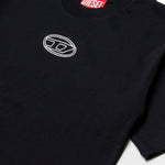 Diesel Kids T-Shirt Nera Boxy con Oval D per Bambine (dettaglio)
