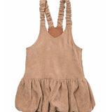 Vicolo Kids Abito in Velluto Cammello per Bambine