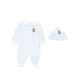 Moschino Kids Tutina con Cappellino Celeste per Neonati