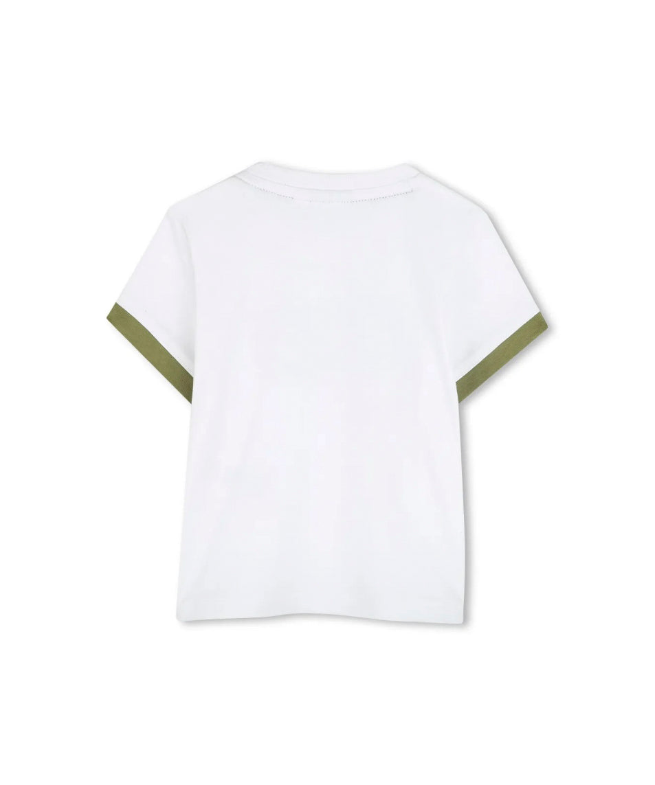 Boss Kids T-shirt Bianca con Stampa per Neonati (retro)