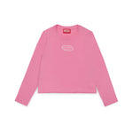 Diesel Kids T shirt Manica Lunga Fucsia con Oval D per Bambine