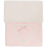 Barcellino Kids Coperta Rosa con Cuore Ricamato e Interno in Peluche per Neonate