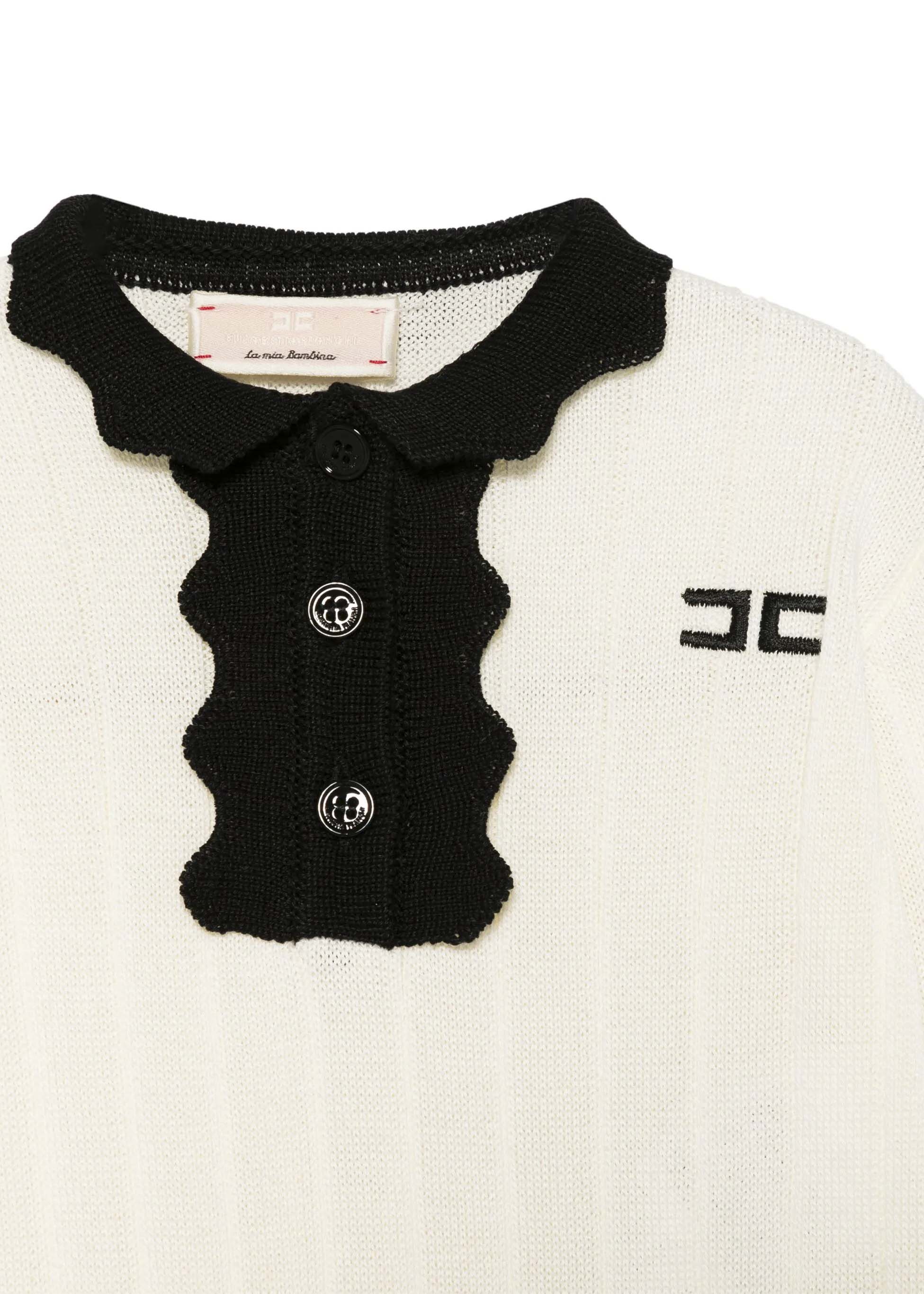 Elisabetta Franchi La Mia Bambina Tutina Burro/Nero con Logo per Neonate