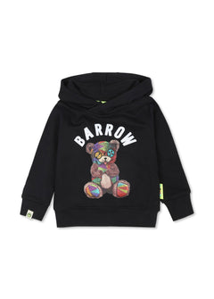 Barrow Kids Felpa Nera con Cappuccio con Stampa per Neonati