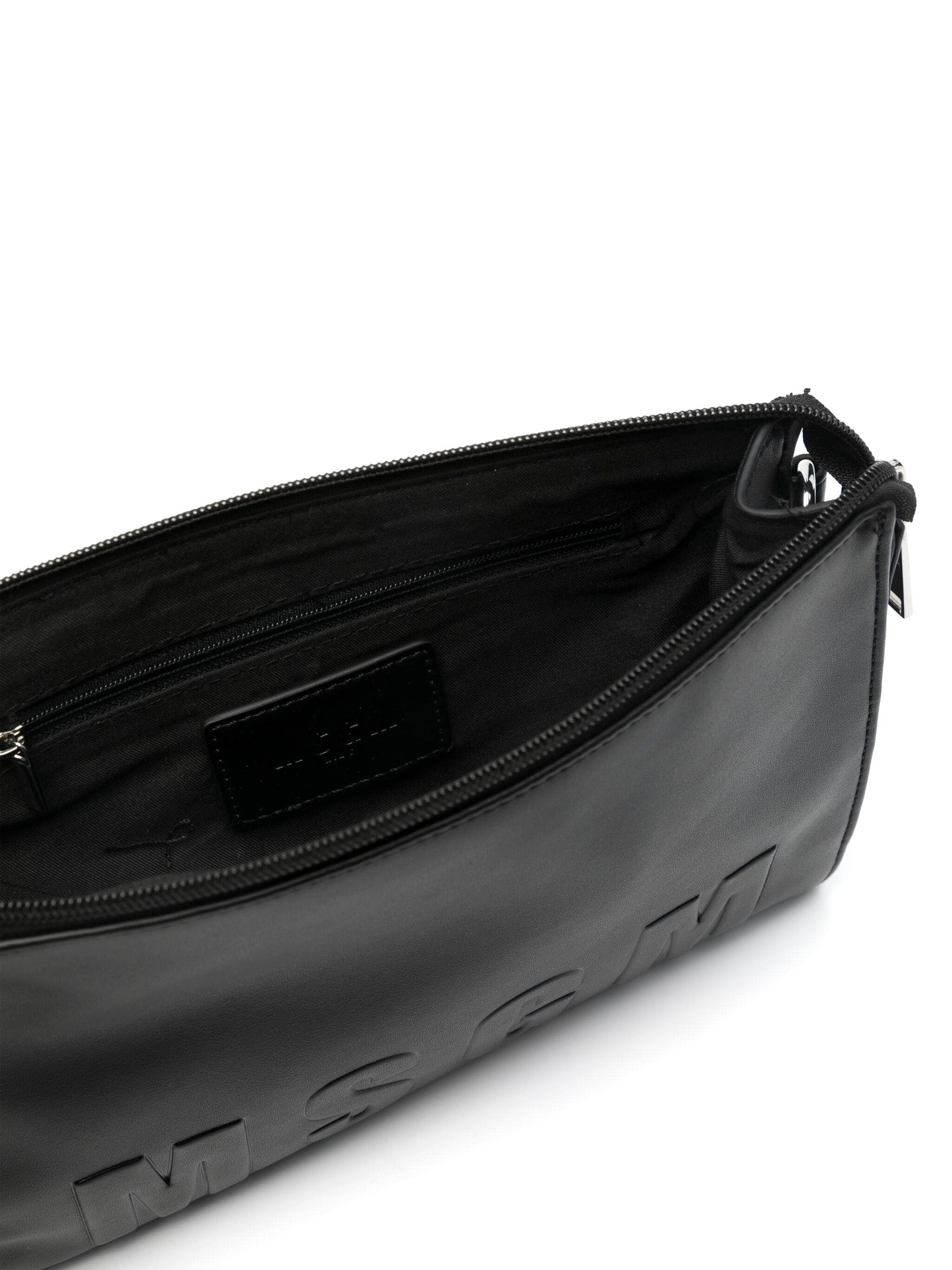 Msgm Kids Borsa Nera con Logo Goffrato