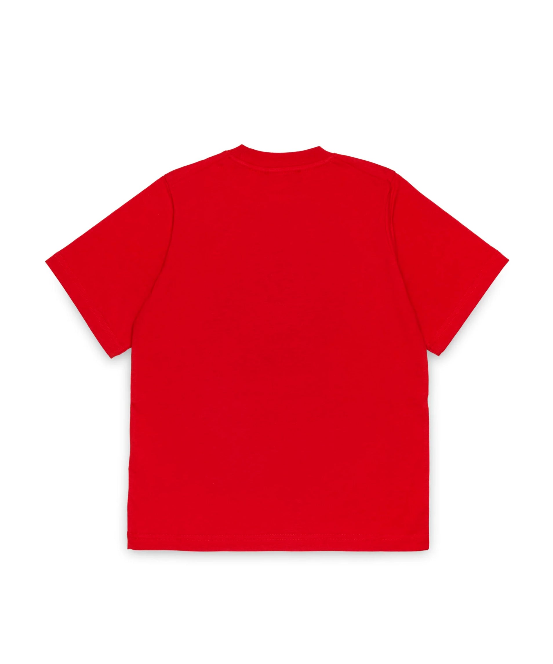 Dquared2 Kids T-shirt Rossa  con Stampa Logo Foglia a Contrasto Nera per Bambini