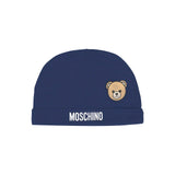 Moschino Kids Cappello Blu Navy con Logo per Neonati