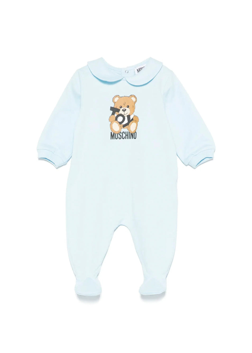 Moschino Kids Tutina Celeste con Stampa Toy per Neonati