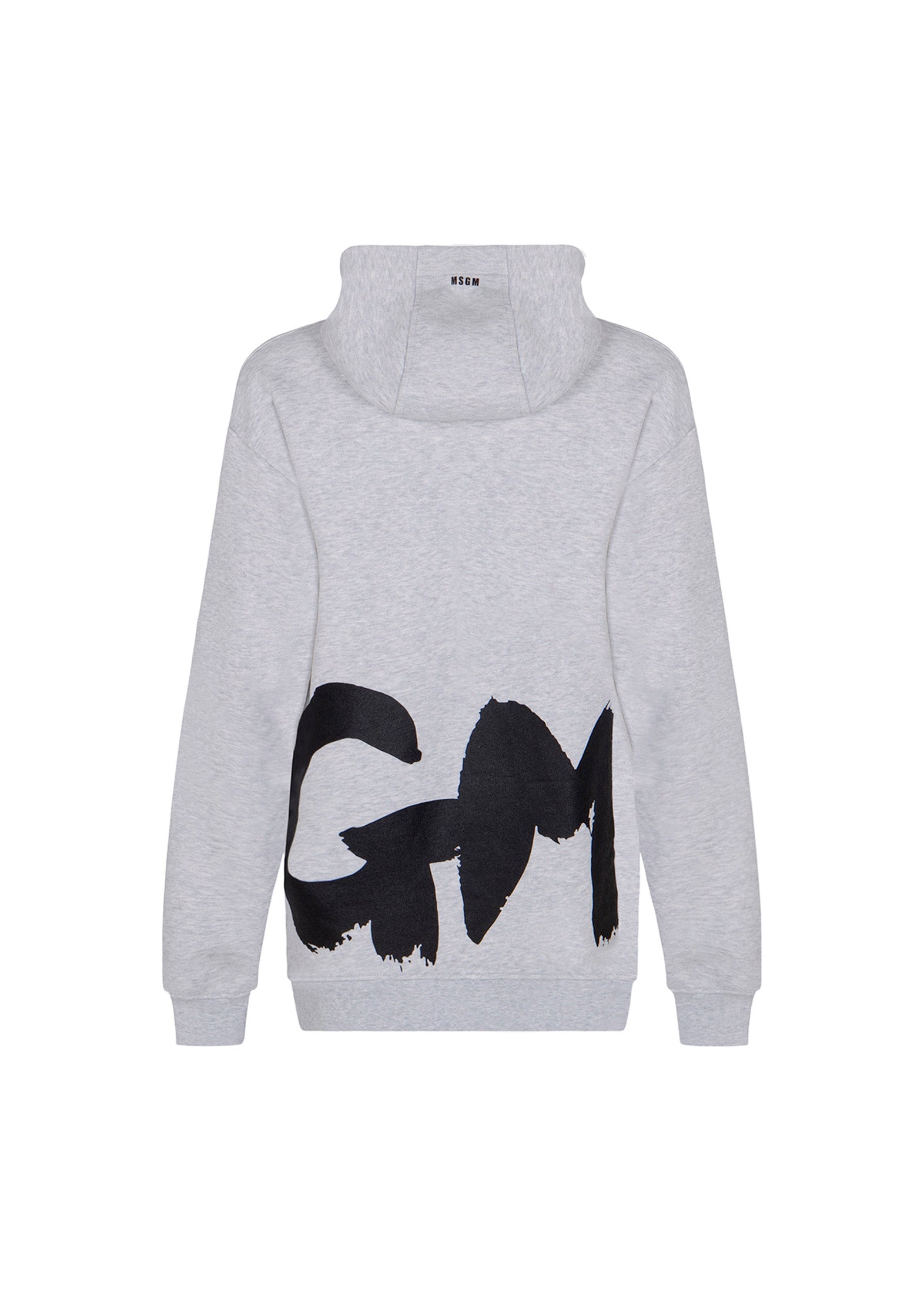 MSGM Kids Abito Grigio con Cappuccio con Logo per Bambine
