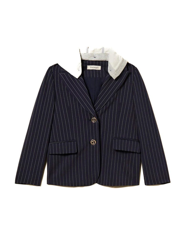 Twinset Kids Giacca a Righe con Capuccio per Bambine