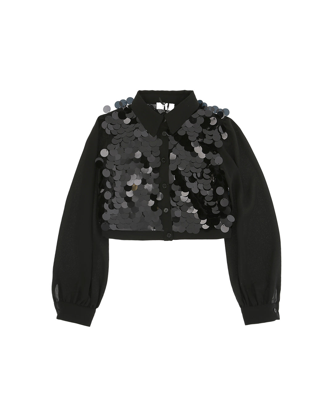 Pinko Kids Camicia Nera con Pailettes per Bambine