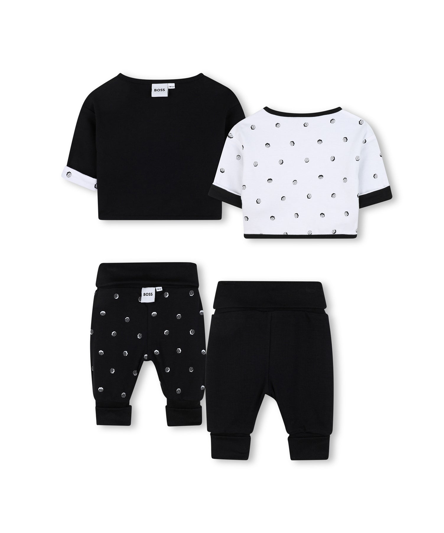 Boss Kids Completo 2 T-shirt+ 2 Pantalone per Neonati
