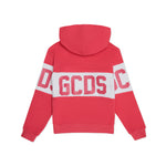 Gcds Kids Felpa con Cappuccio Fuxia  con Stampa a contrasto per Bambine