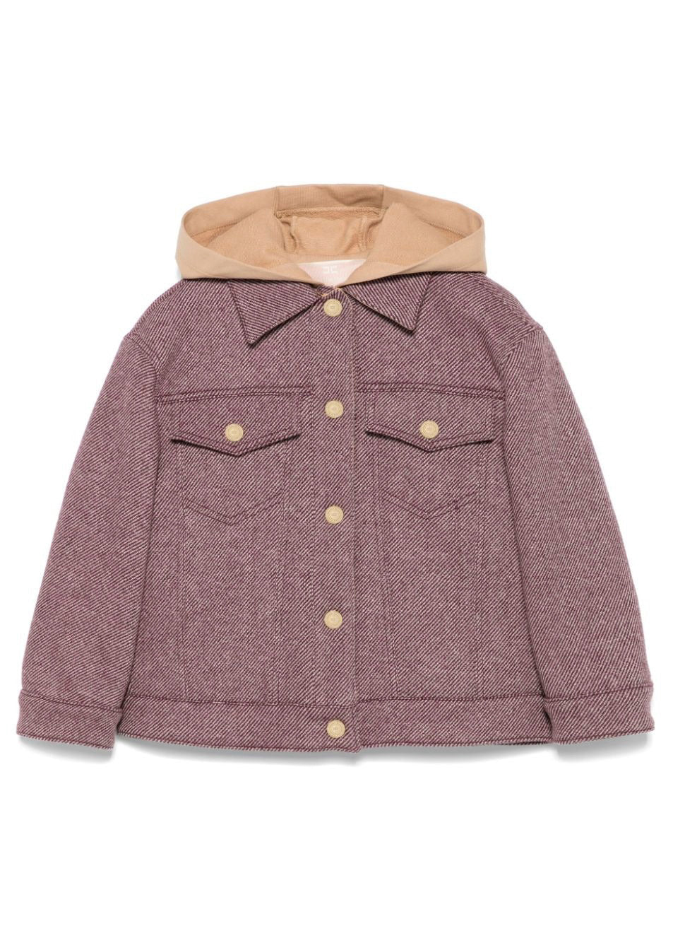 Elisabetta Franchi La Mia Bambina Giacca in Twill Bordeuax/Cammello per Bambine
