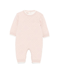 Elisabetta Franchi La Mia Bambina Tutina Rosa con Logo Geometrico per Neonate