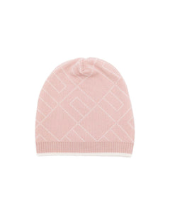 Elisabetta Franchi La Mia Bambina Cappello Rosa con Logo Geometrico per Neonate
