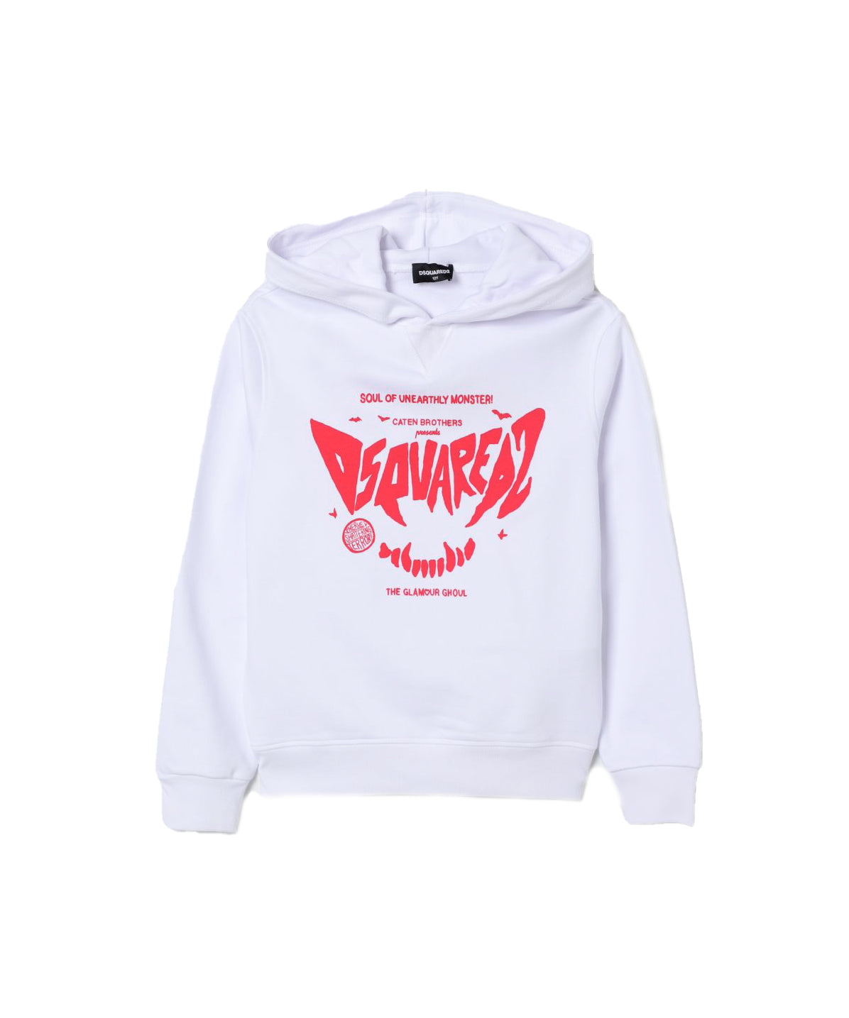 Dsquared2 Kids Felpa con Cappuccio Bianca con Stampa Unisex per Bambini