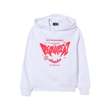 Dsquared2 Kids Felpa con Cappuccio Bianca con Stampa Unisex per Bambini