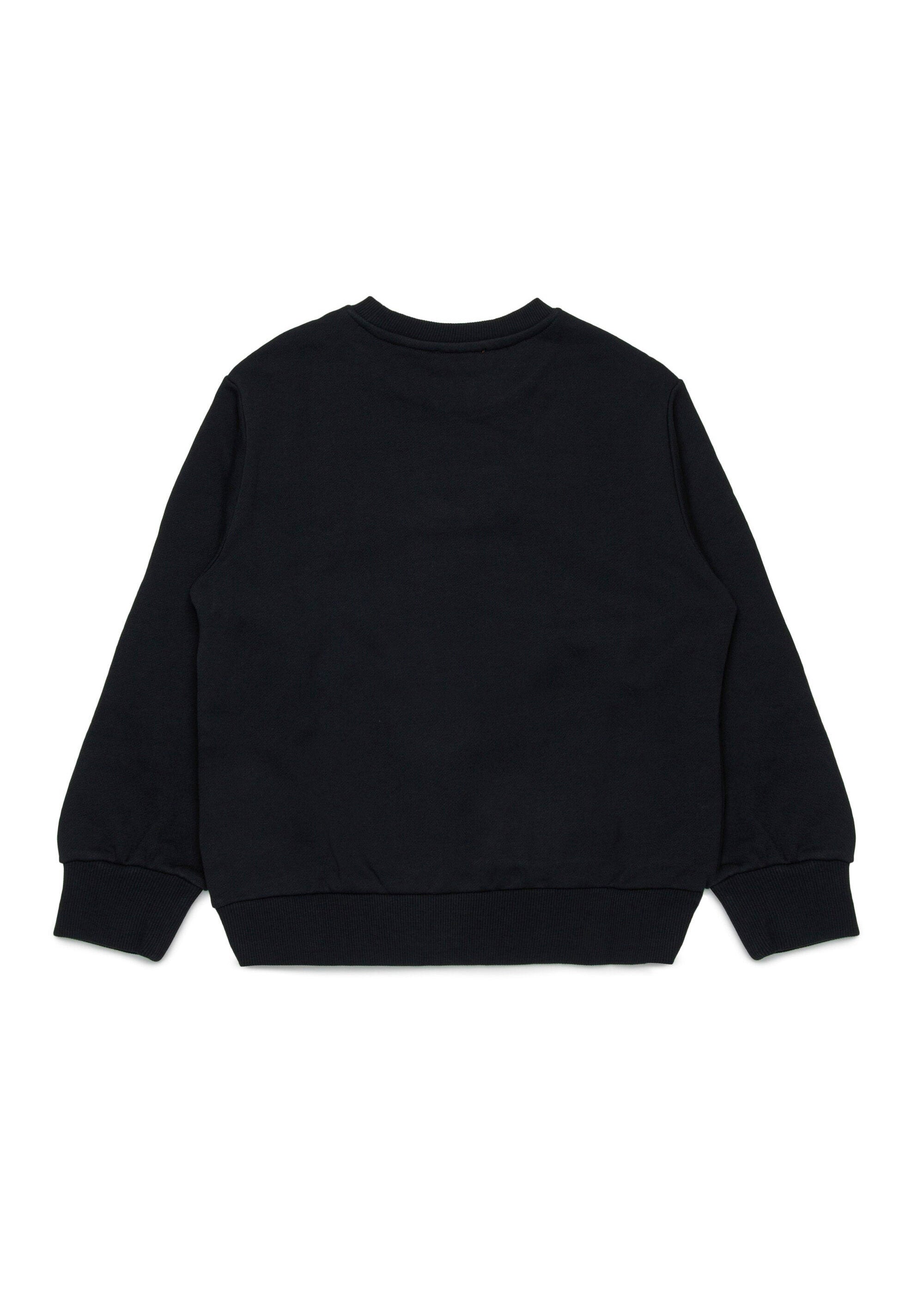 Diesel Kids Felpa Girocollo Nera Oval D per Bambini