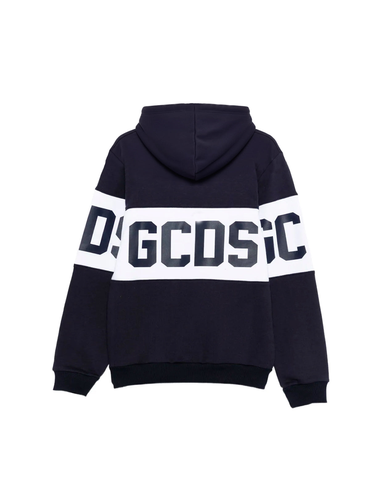 Gcds Kids Felpa Girocollo Blu con Stampa a Contrasto per Bambini