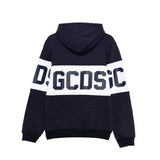 Gcds Kids Felpa Girocollo Blu con Stampa a Contrasto per Bambini