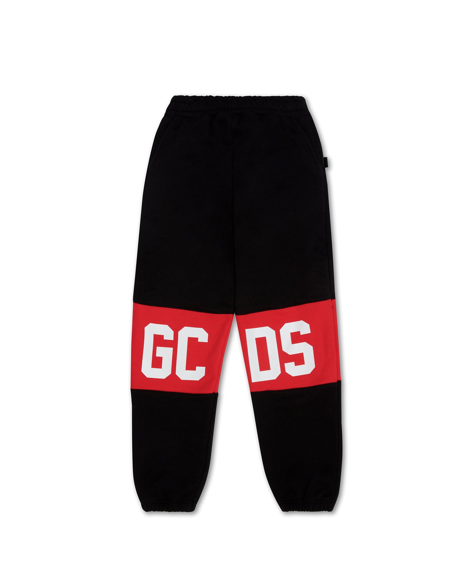 Gcds Kids Pantalone di Tuta Nero con Stampa a Contrasto Unisex per Bambini