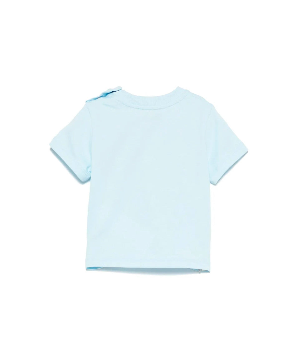 Moschino Kids T-shirt Celeste con Ricamo Toy per Neonati