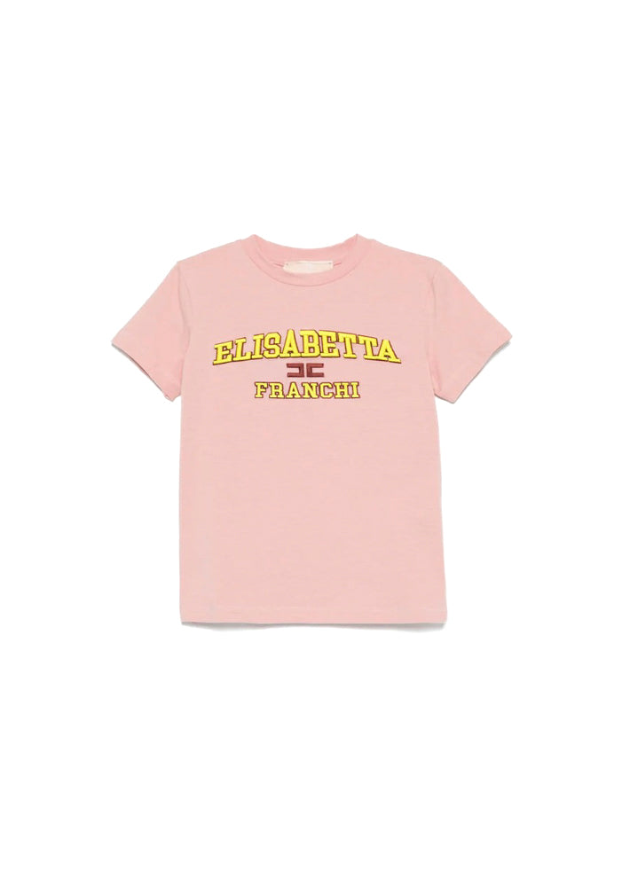 Elisabetta Franchi La Mia Bambina T-shirt Rosa con Ricamo per Neonate