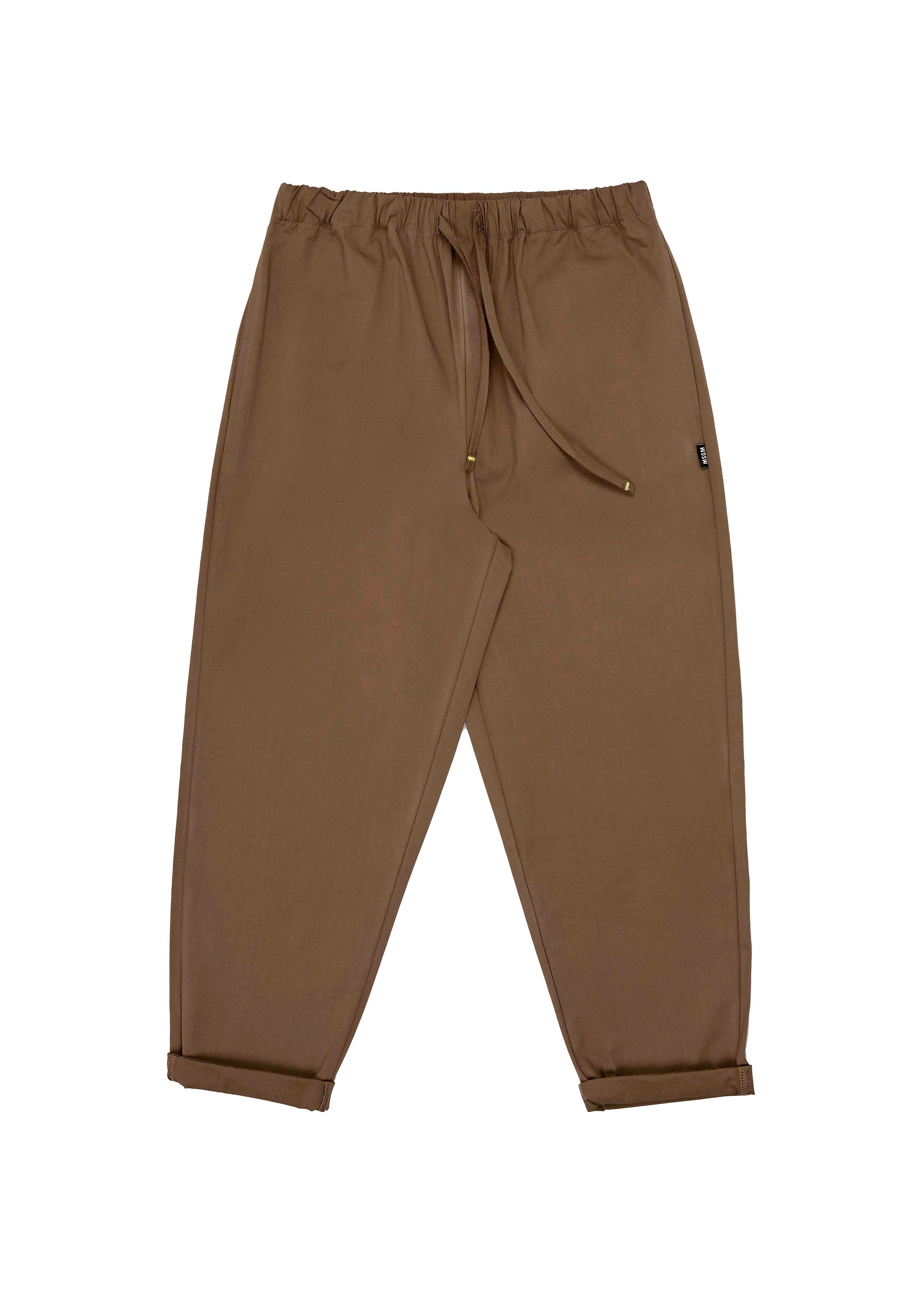 MSGM Kids Pantaloni Parachute Marroni per Bambini