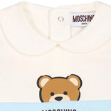 Moschino Kids Tutina Celeste con Stampa per Neonati