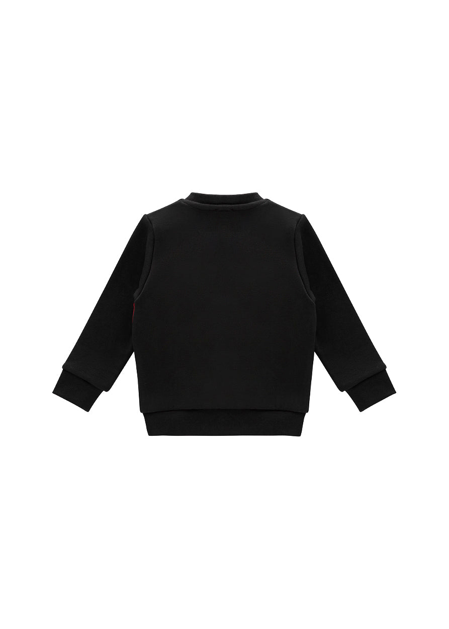 Iceberg Kids Felpa Nera con Logo Relief per Neonati (retro)