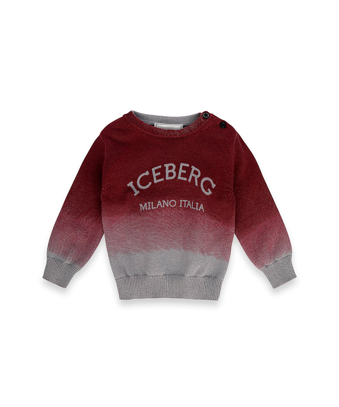 Iceberg Kids Maglioncino Girocollo Melange con Effetto Sbiadito con Logo per Neonati