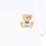 Moschino Kids White T-shirt with Toy Embroidery for Newborns