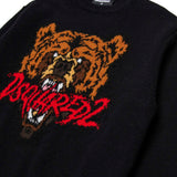 Dsquared2 Maglione Nero con Intarso Bear per Bambini