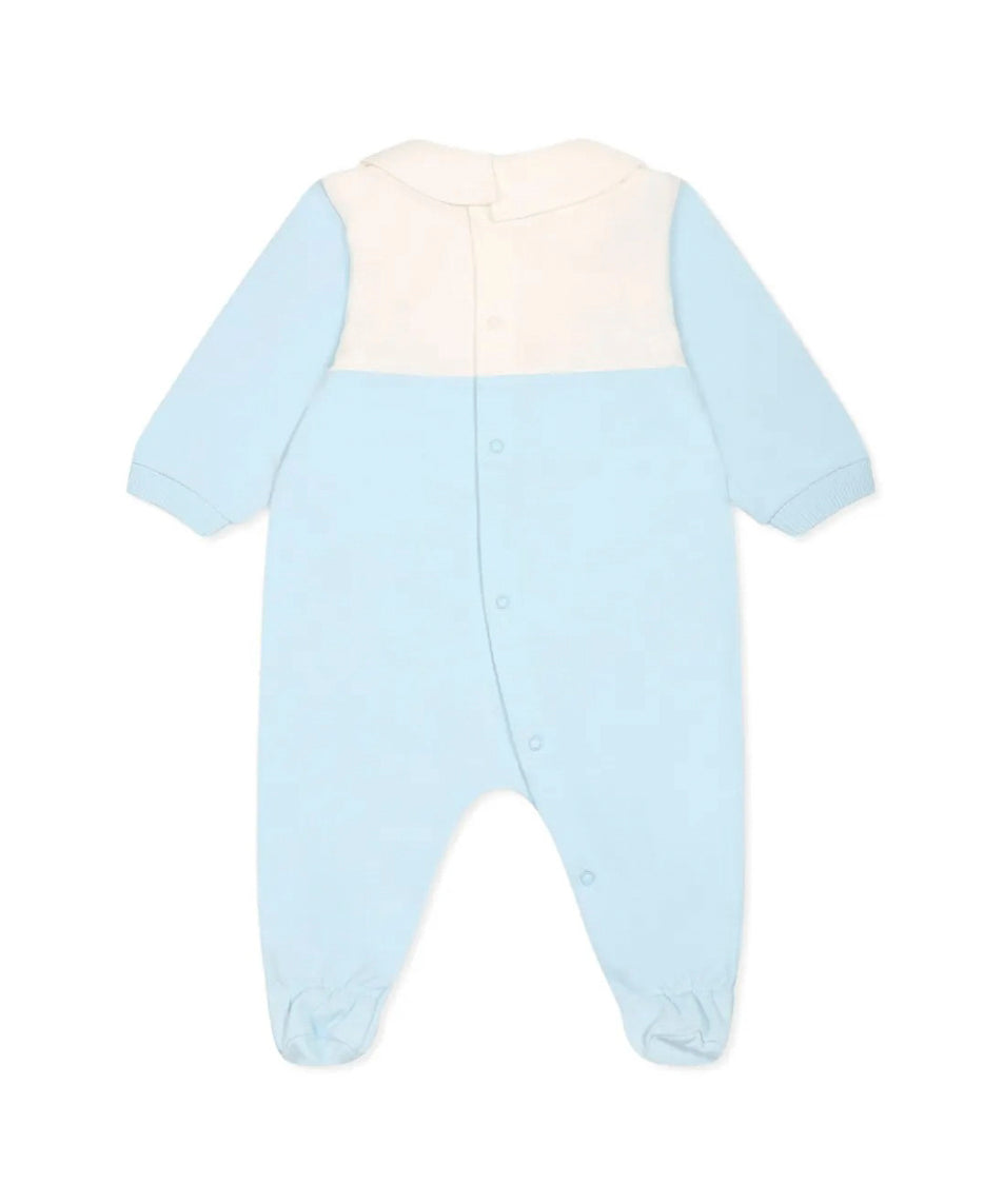 Moschino Kids Tutina Celeste con Stampa per Neonati