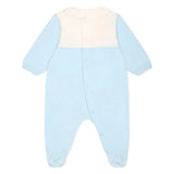 Moschino Kids Tutina Celeste con Stampa per Neonati