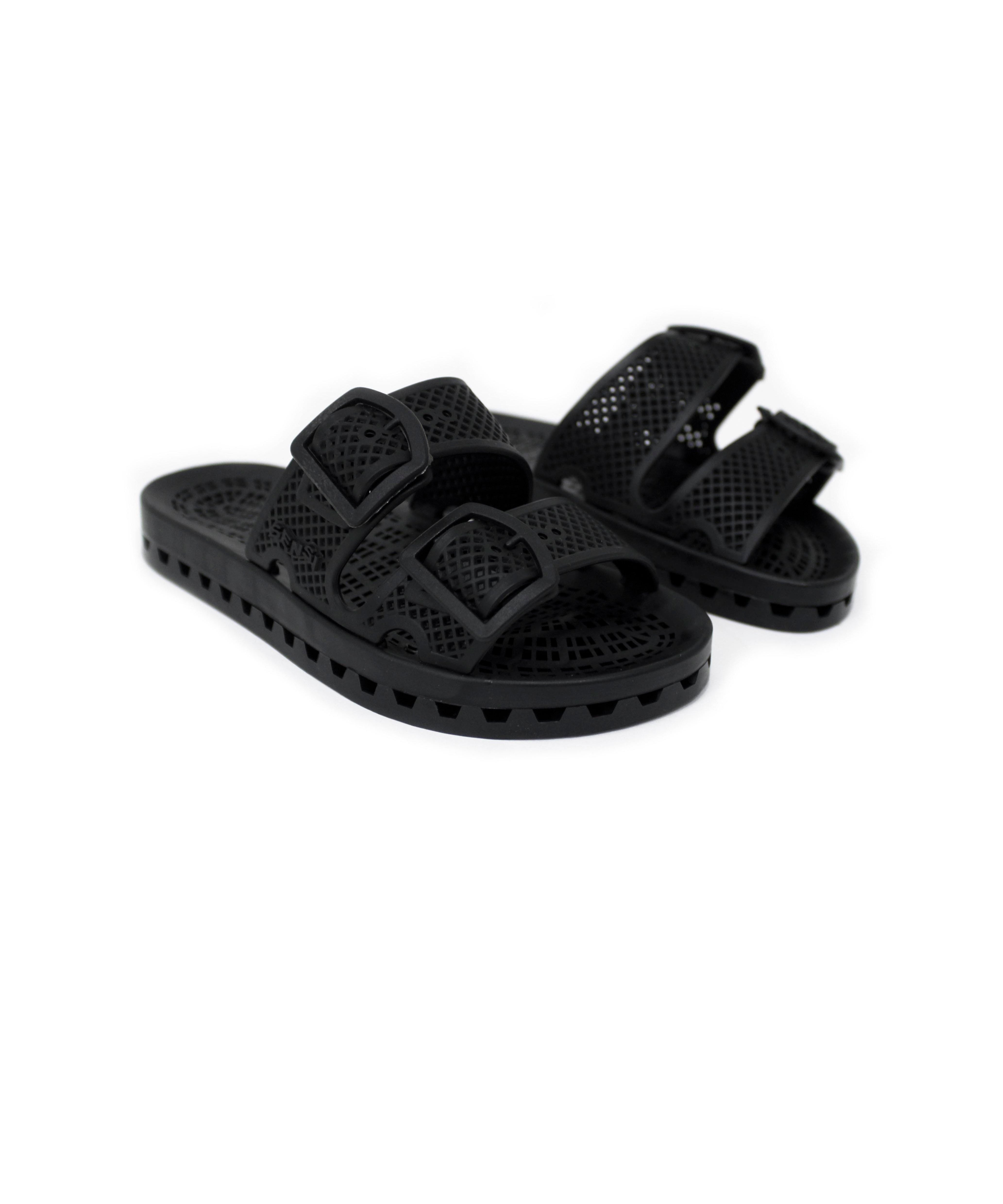 Sensi Kids Urban Sandalo Nero Doppia Fascia per Bambini (fronte)