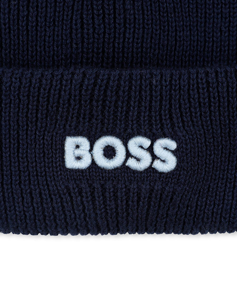 Boss Kids Cappello in Cotone Marine per Neonati