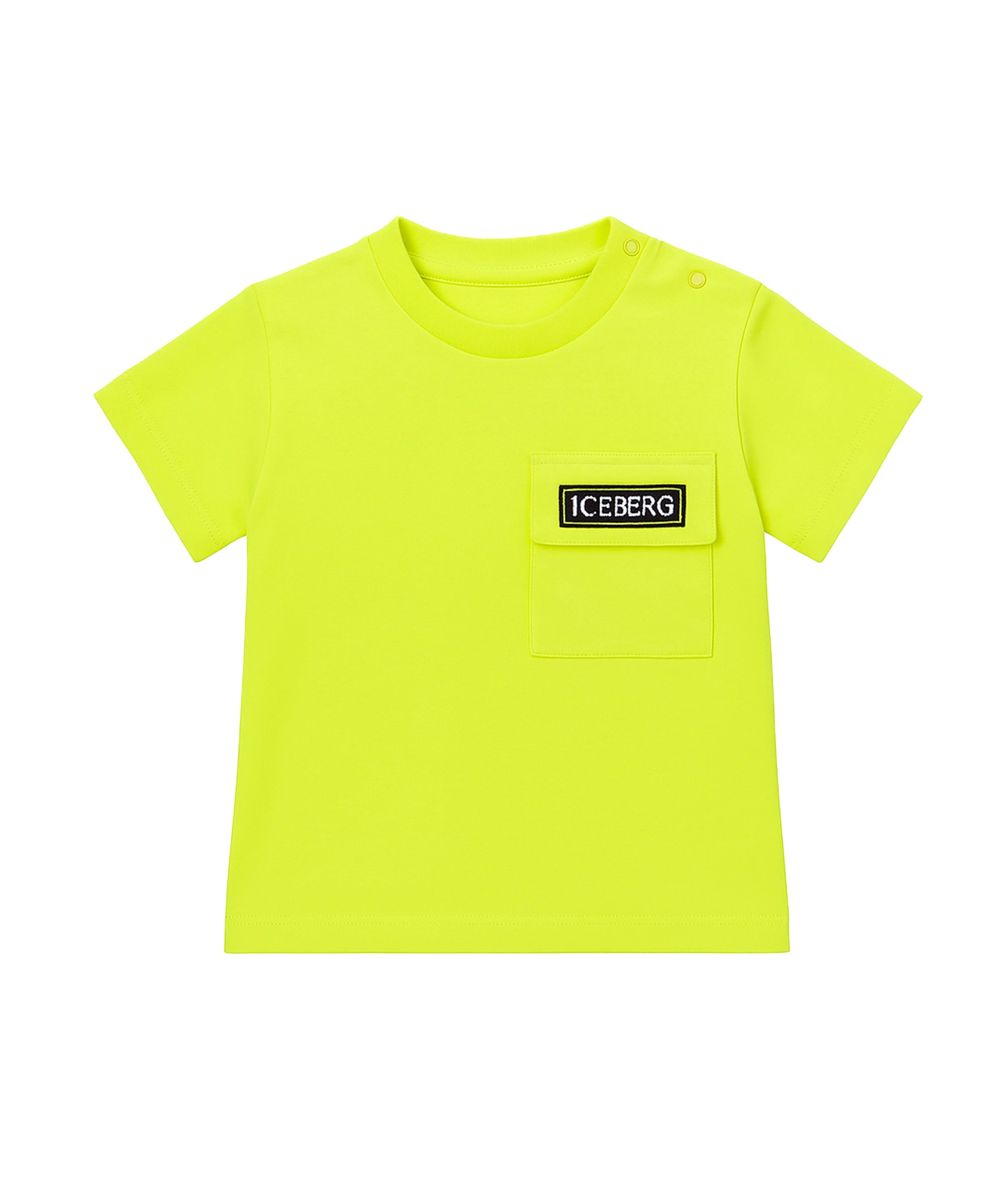 Iceberg Kids T-Shirt Lime con Taschino e Logo per Neonati