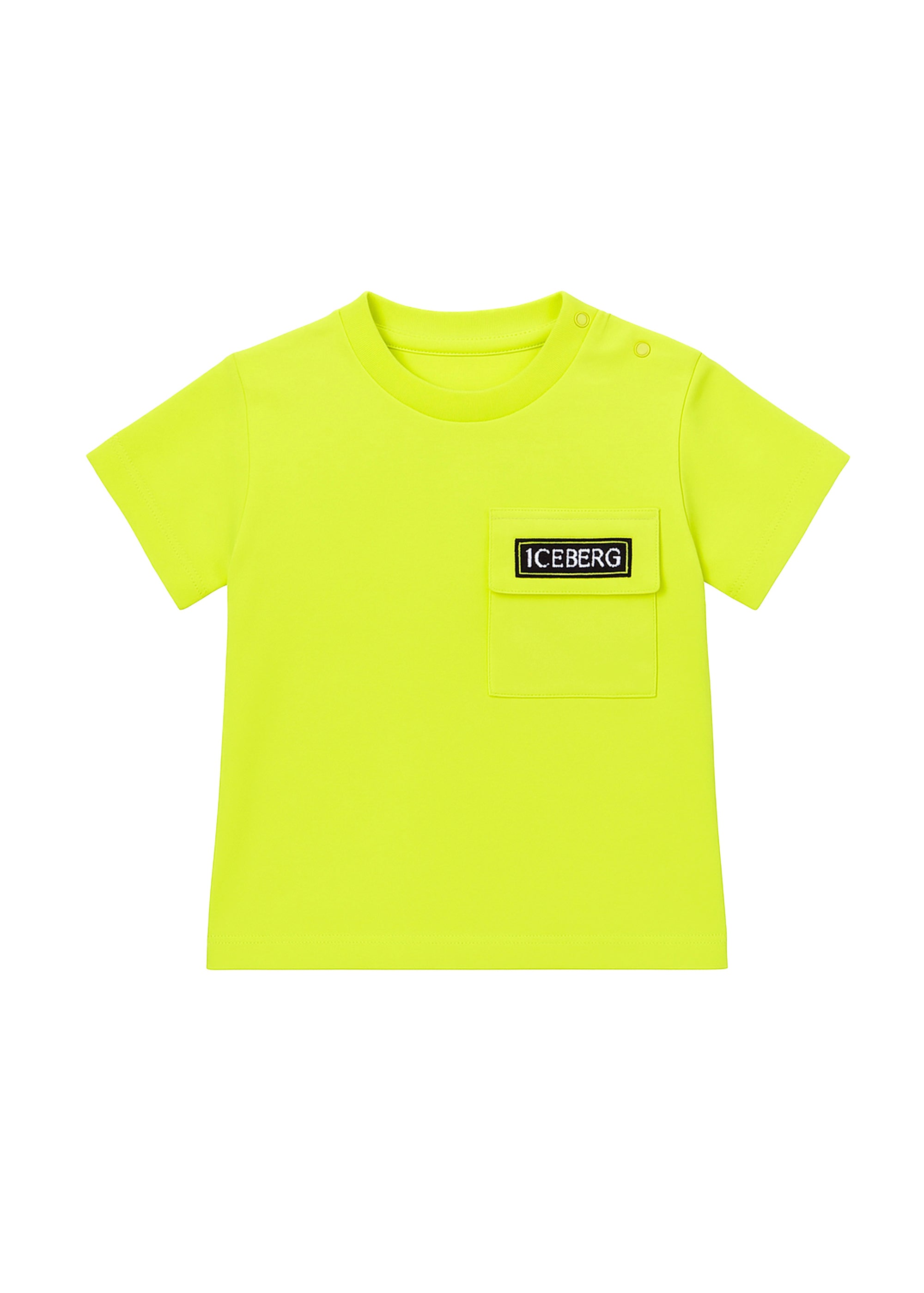 Iceberg Kids T-Shirt Lime con Taschino e Logo per Neonati