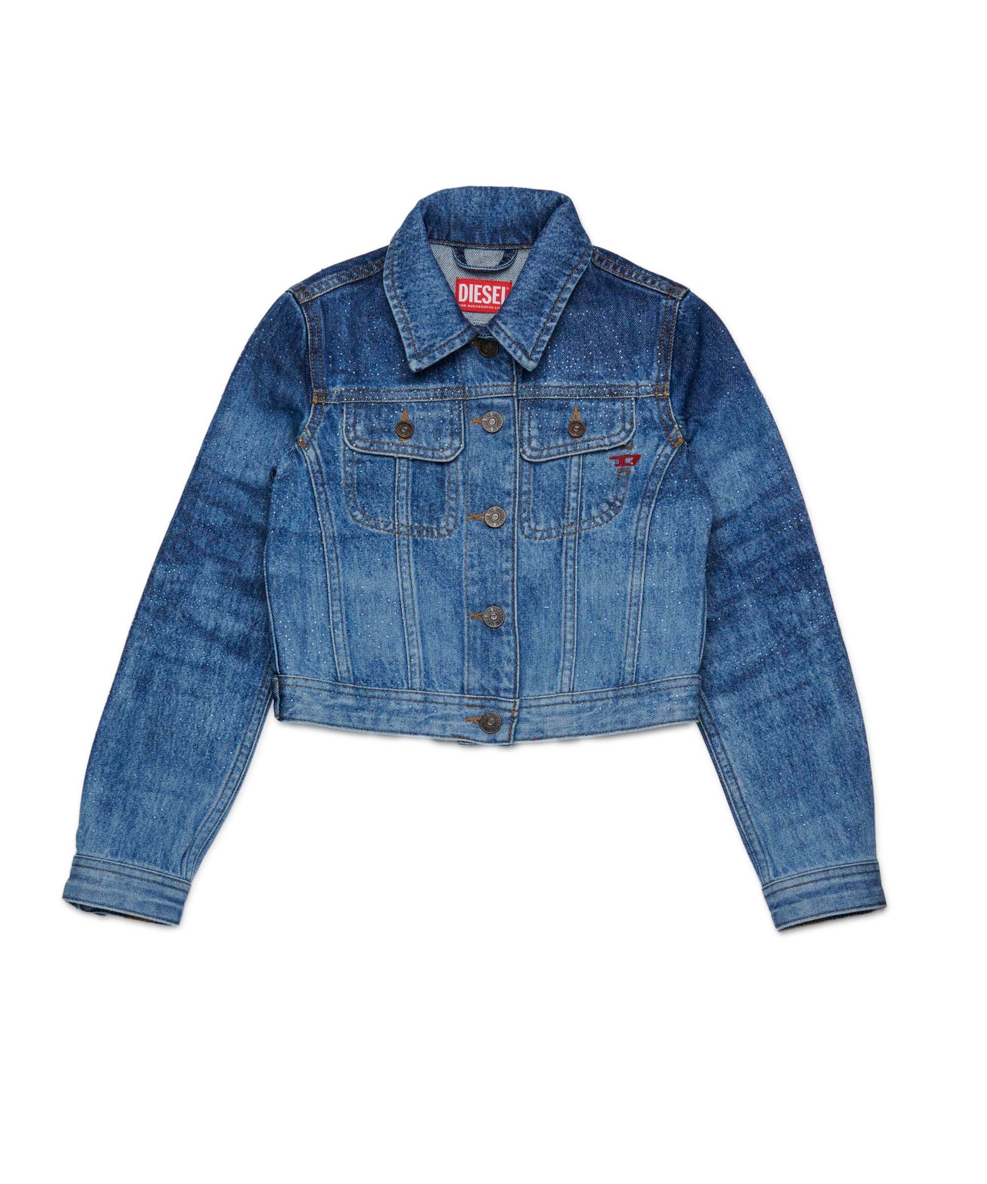 Diesel Kids Giacca di Jeans con Strass per Bambine