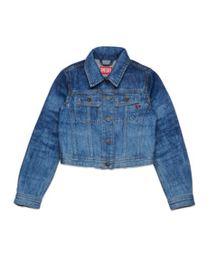 Diesel Kids Giacca di Jeans con Strass per Bambine