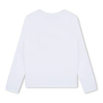Michael Kors Kids T-shirt Lunghe Maniche Bianca con Logo per Bambine (retro)