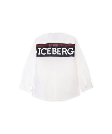 Iceberg Kids Camicia Bianca con Banda Logo per Neonati (retro)