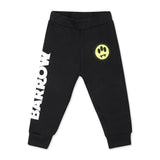 Barrow Kids Pantaloni Neri in Felpa con Stampa Logo per Neonati