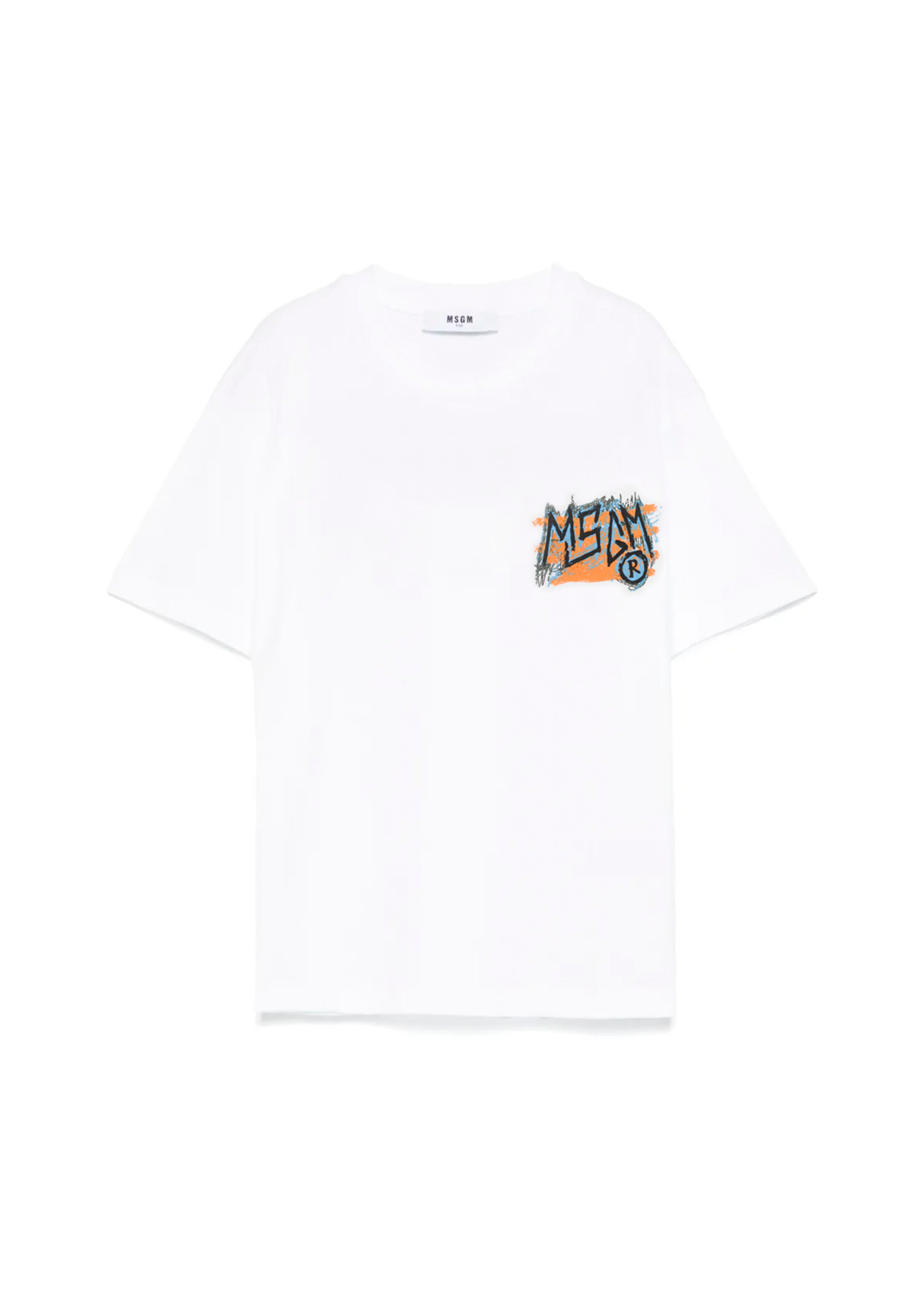 MSGM Kids T-shirt Bianca con Stampa per Bambini fronte