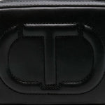 Twinset Kids Borsa a tracolla Nera con Logo Goffrato per Bambine