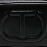 Twinset Kids Borsa a tracolla Nera con Logo Goffrato per Bambine