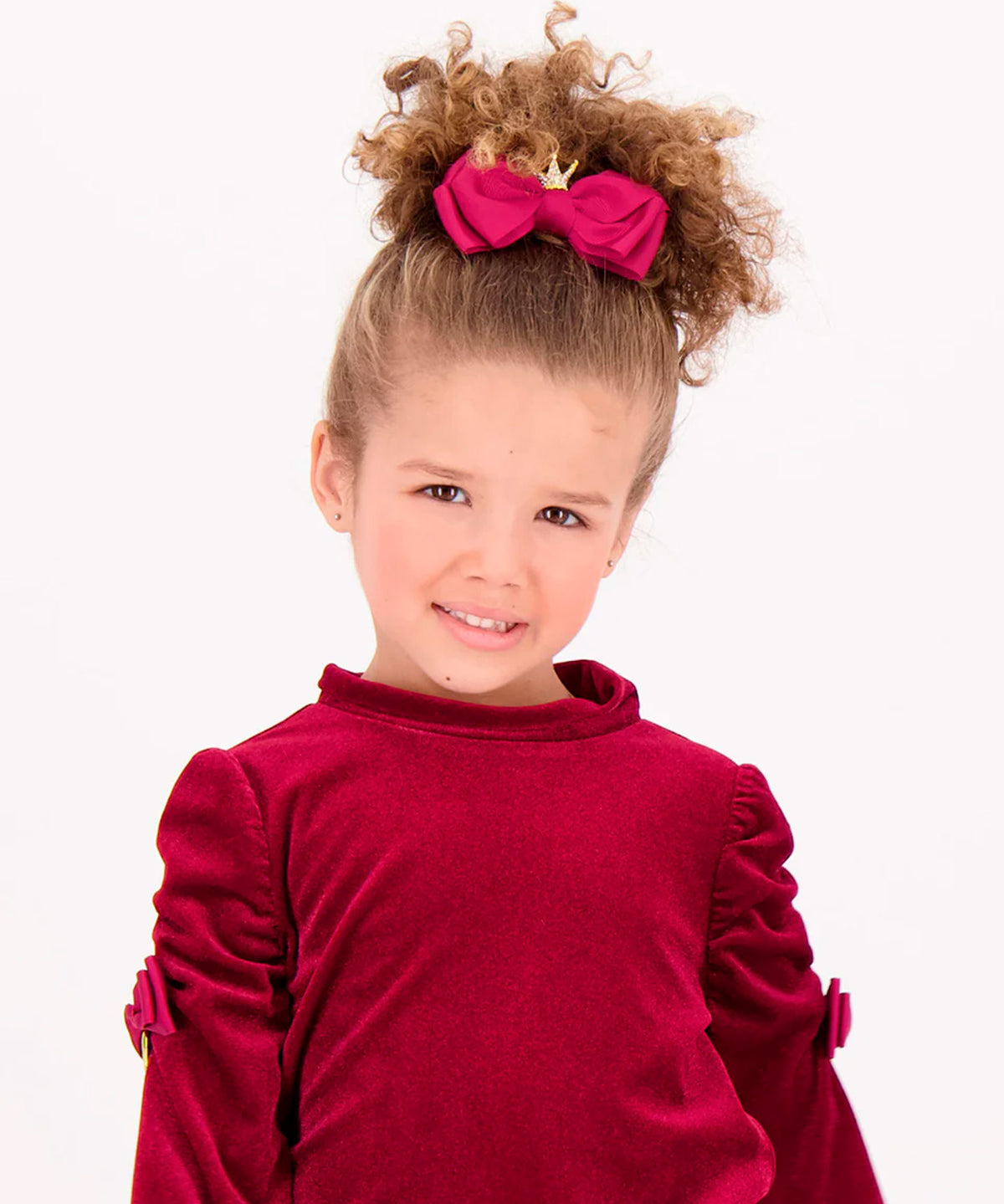 Angel's Face Kids Fermaglio per Capelli Port Royal Bordeaux con Fiocco e Corona per Bambine